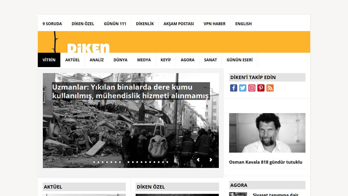 Turkish Newspapers 23 Diken Website