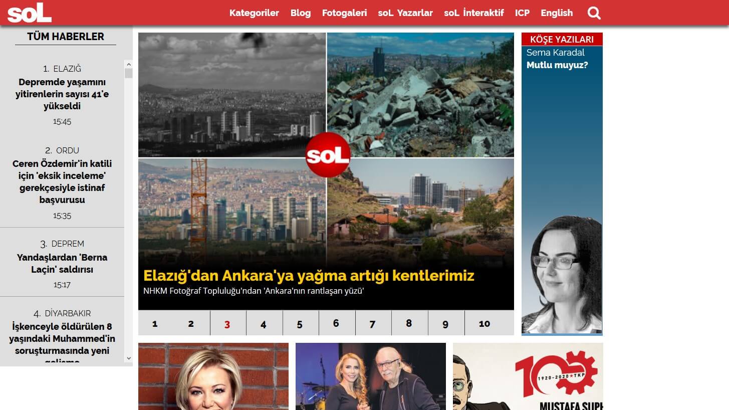 Turkish Newspapers 25 SoL Website