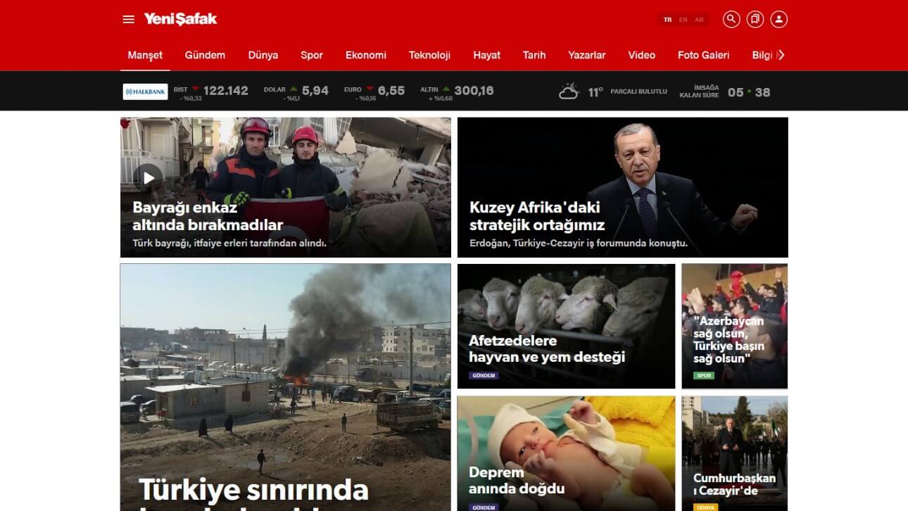 Turkish Newspapers 3 Yeni Safak Website