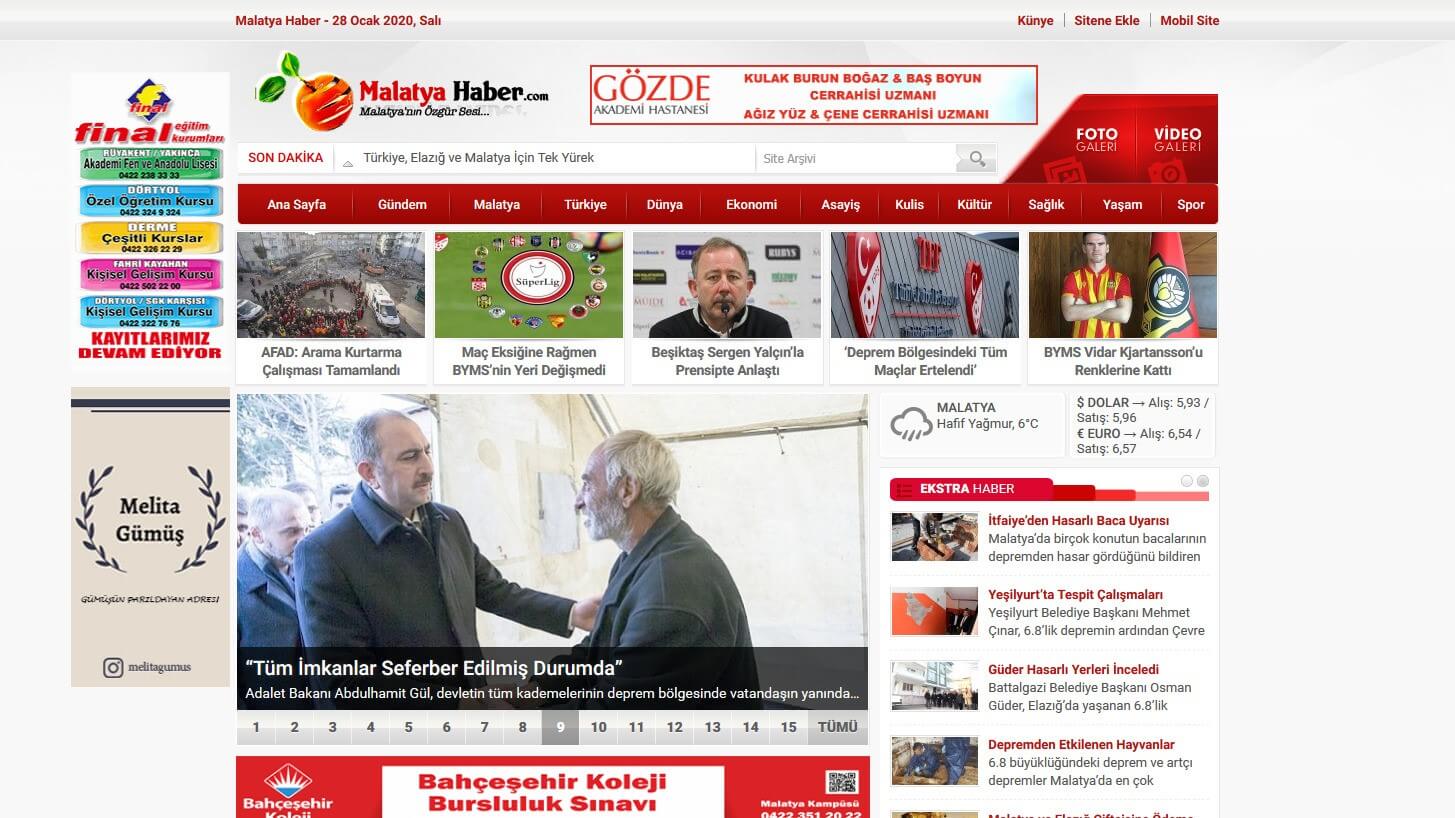 Turkish Newspapers 31 Malatya Haber Website