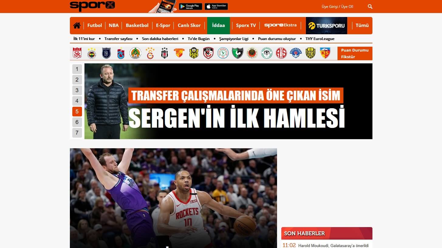 Turkish Newspapers 39 Sporx Website