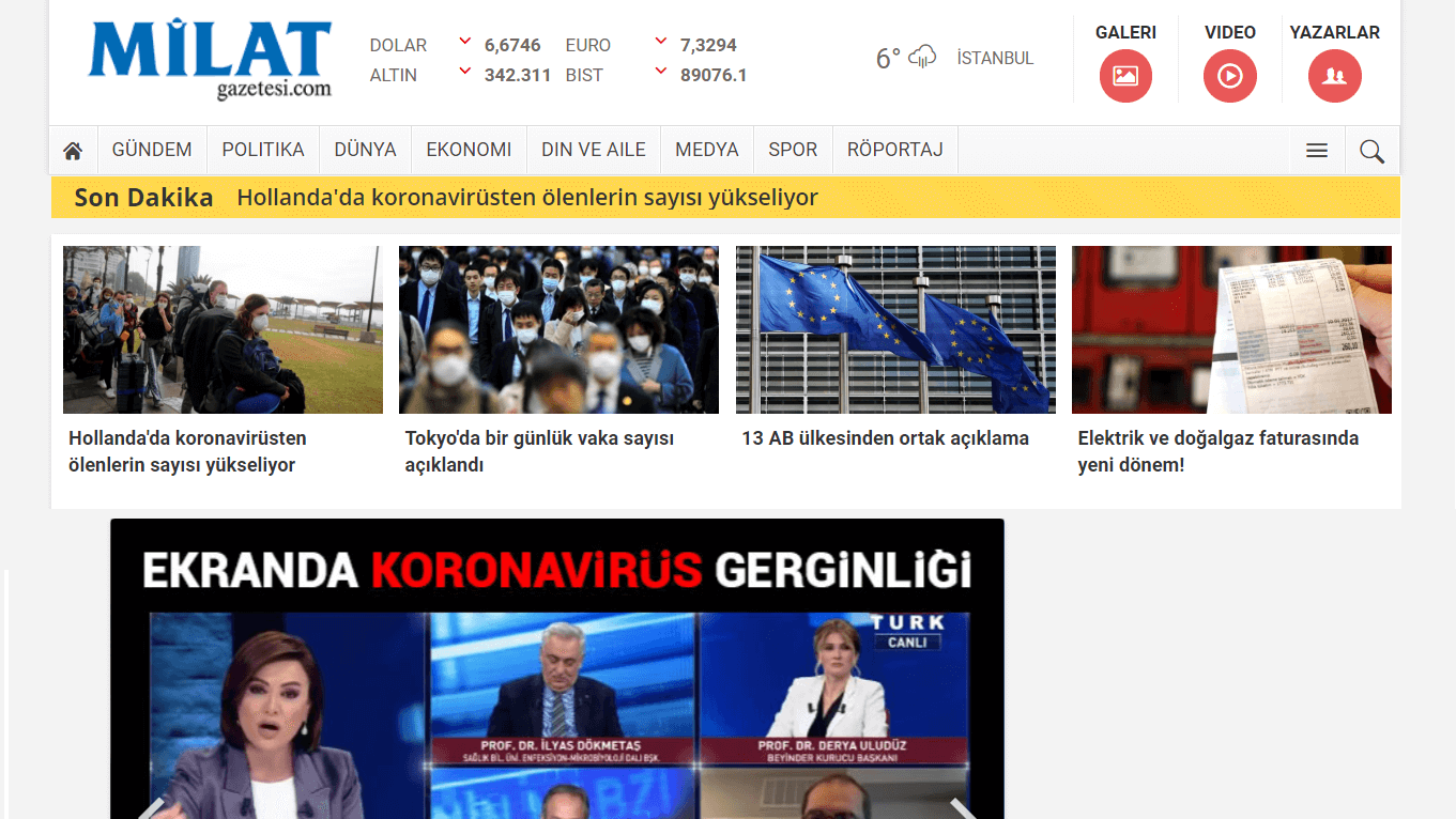 Turkish Newspapers 42 Milat Gazetesi Website