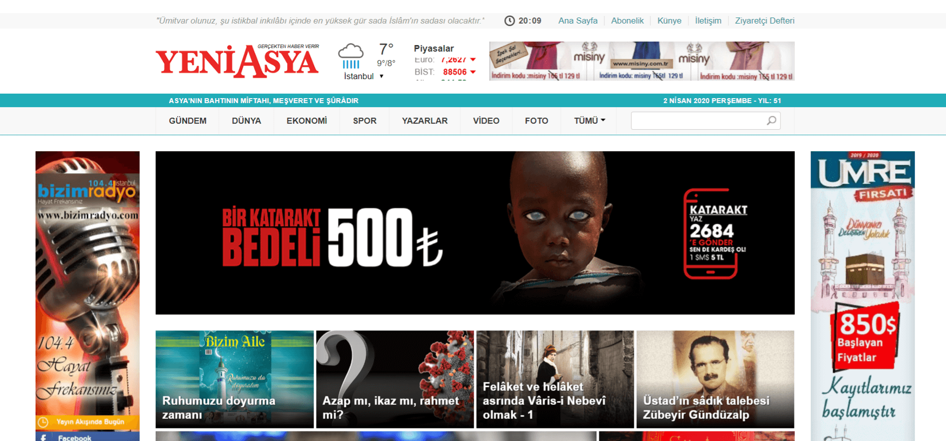 Turkish Newspapers 44 Yeni Asya Website