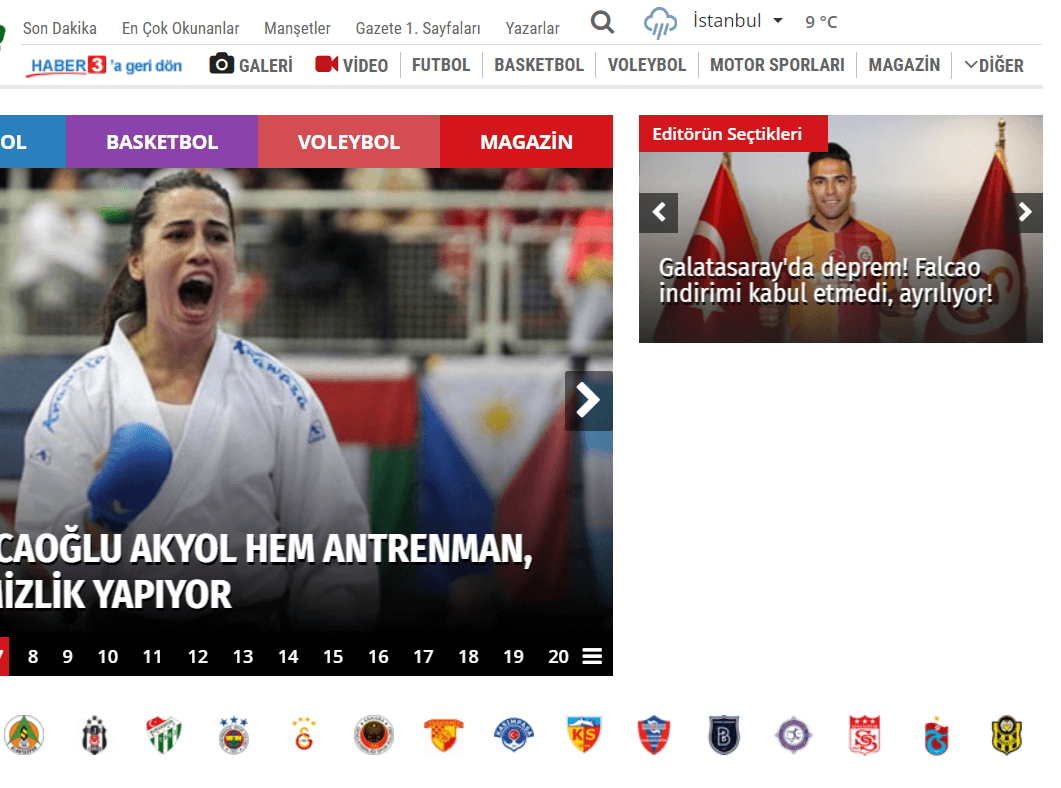 Turkish Newspapers 46 Spor3 Website