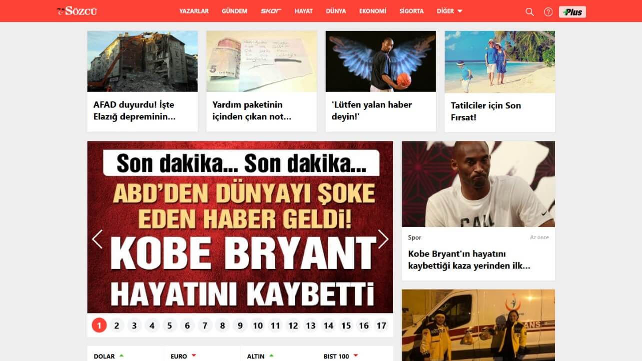 Turkish Newspapers 6 Sozcu Website