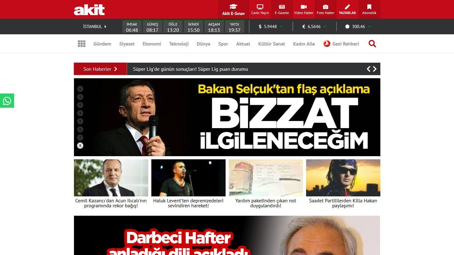 Turkish Newspapers 8 Yeni Akit Website