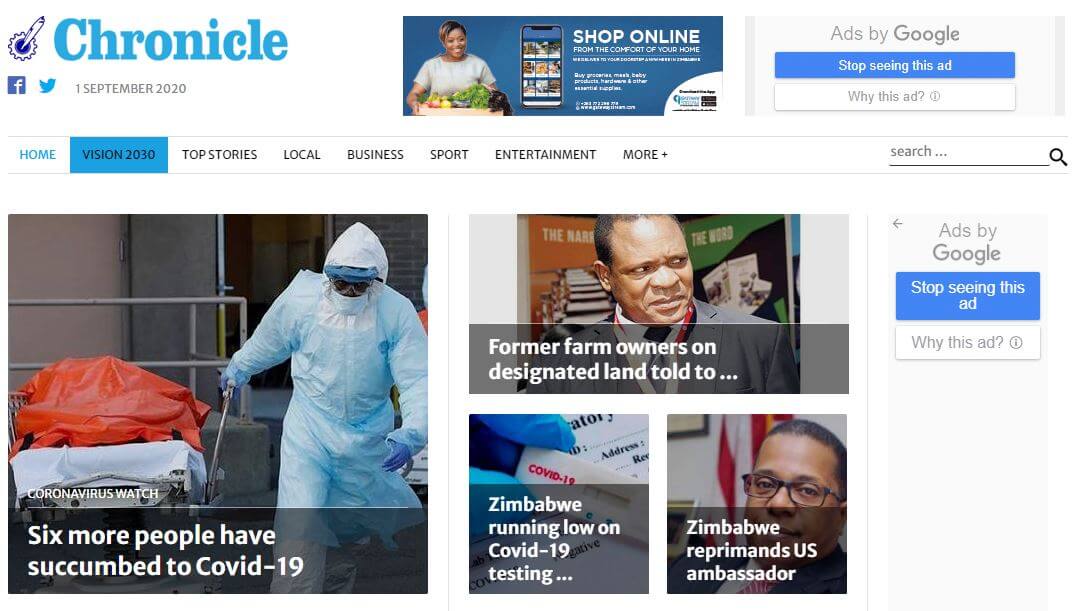 Zimbabwe 4 Chronicle website