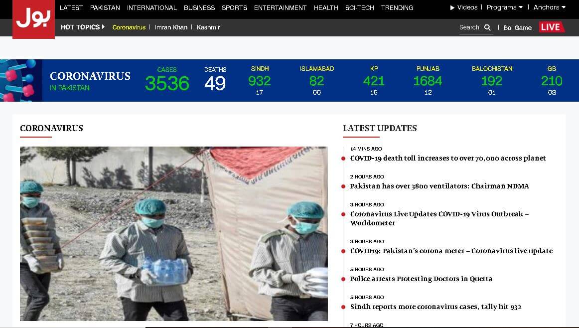 pakistan english newspapers 19 bol news website