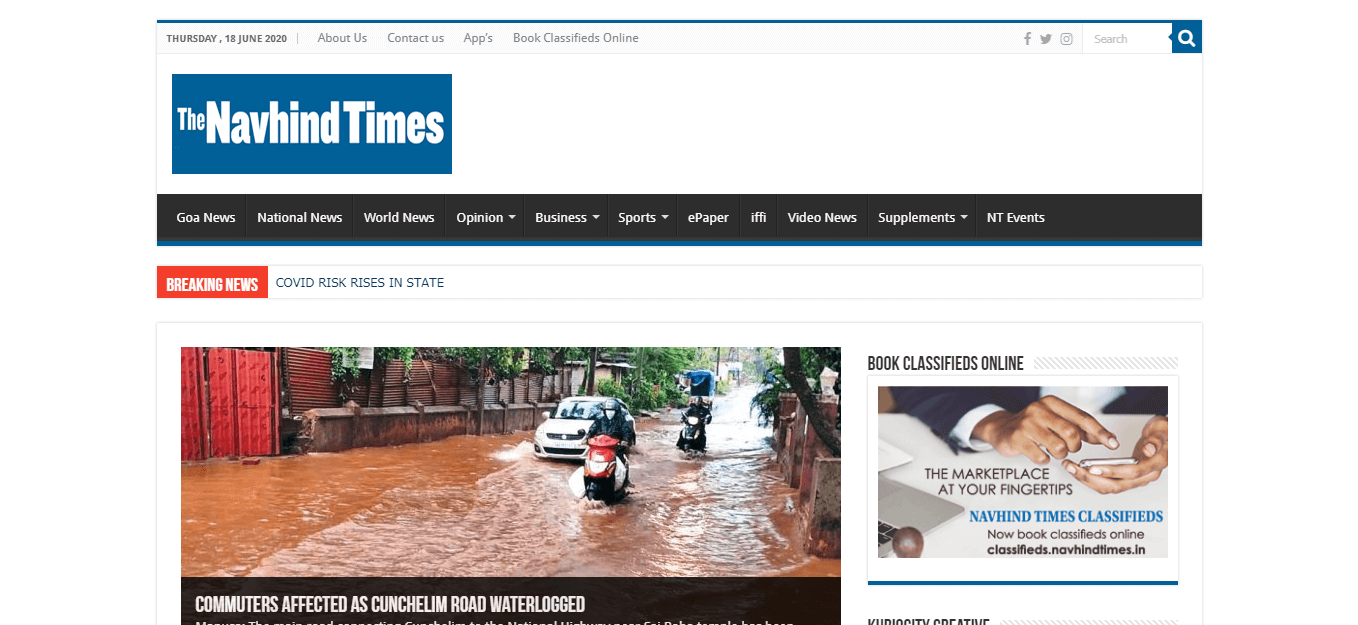 Goa Newspapers 04 Navhind Times website