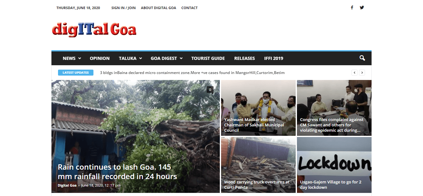 Goa Newspapers 10 Digital Goa website