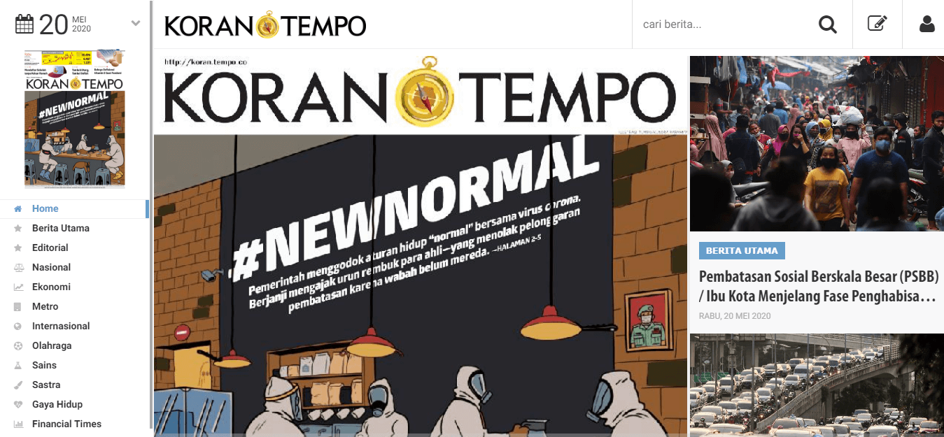 Indonesian Newspaper 04 Koran Tempo website
