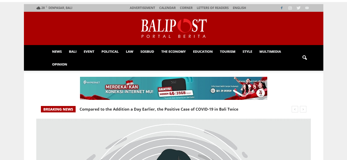 Indonesian Newspaper 13 Bali Post website