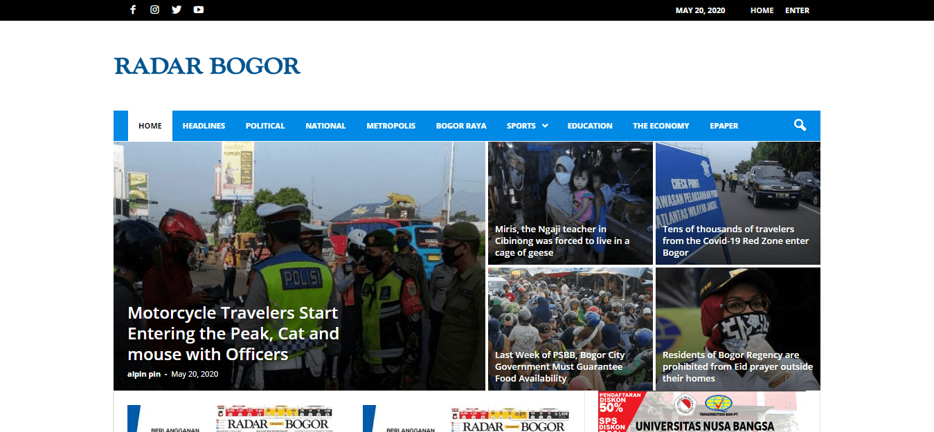 Indonesian Newspaper 14 Radar Bogor website