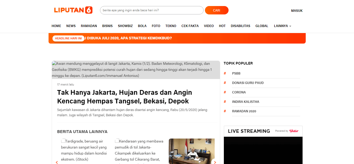 Indonesian Newspaper 24 Liputan 6 website