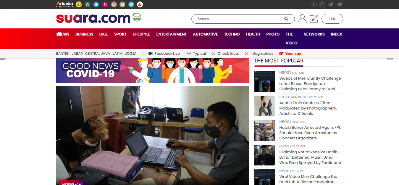 Indonesian Newspaper 26 Suara website