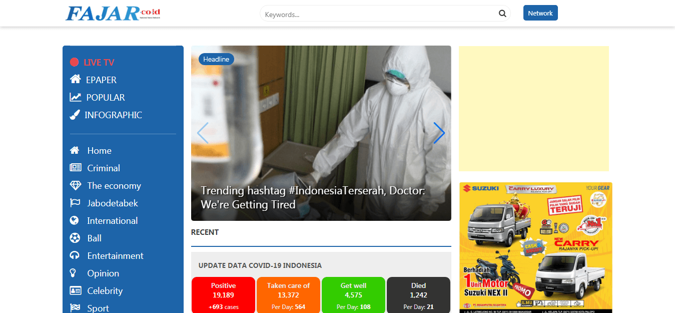 Indonesian Newspaper 31 Fajar website