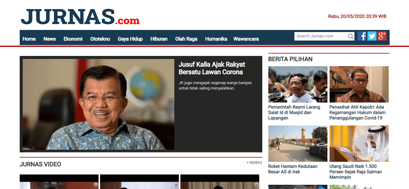 Indonesian Newspaper 40 Jurnas website