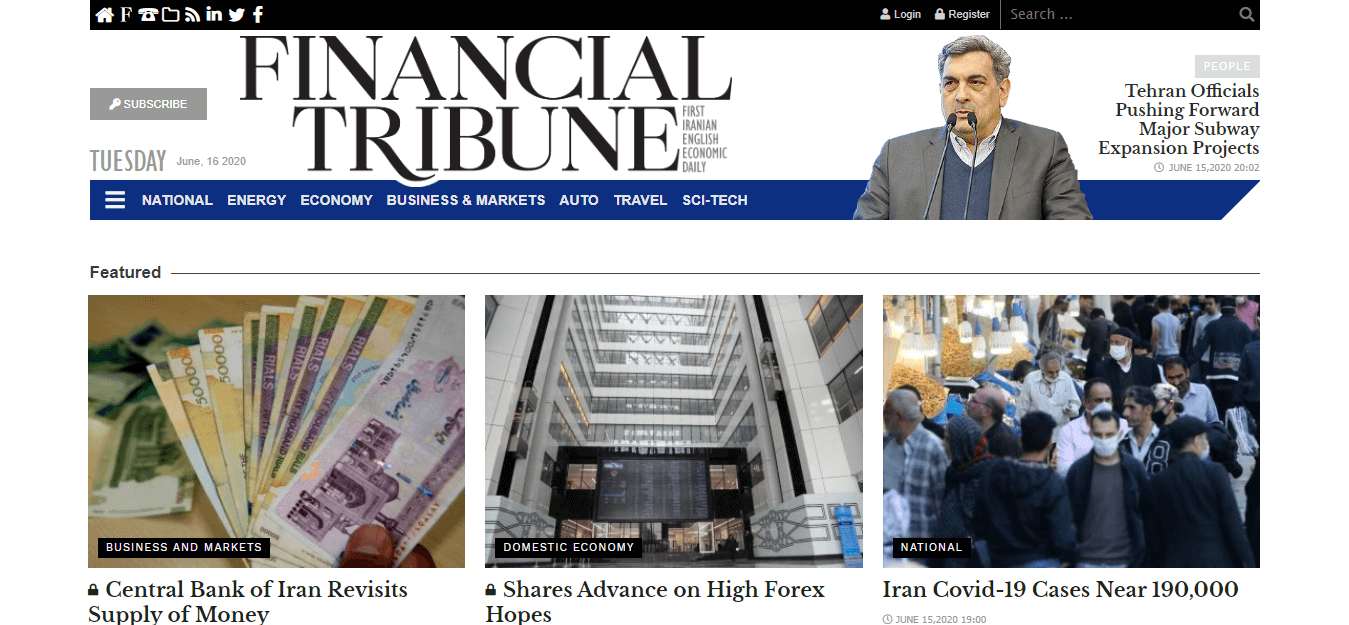 Iranian Newspapers 35 Financial Tribune Website