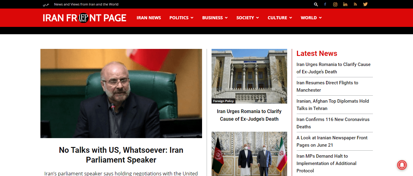 Iranian Newspapers 36 Iran Front Page Website