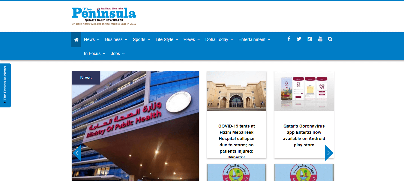 Qatar Newspapers 07 The Peninsula website