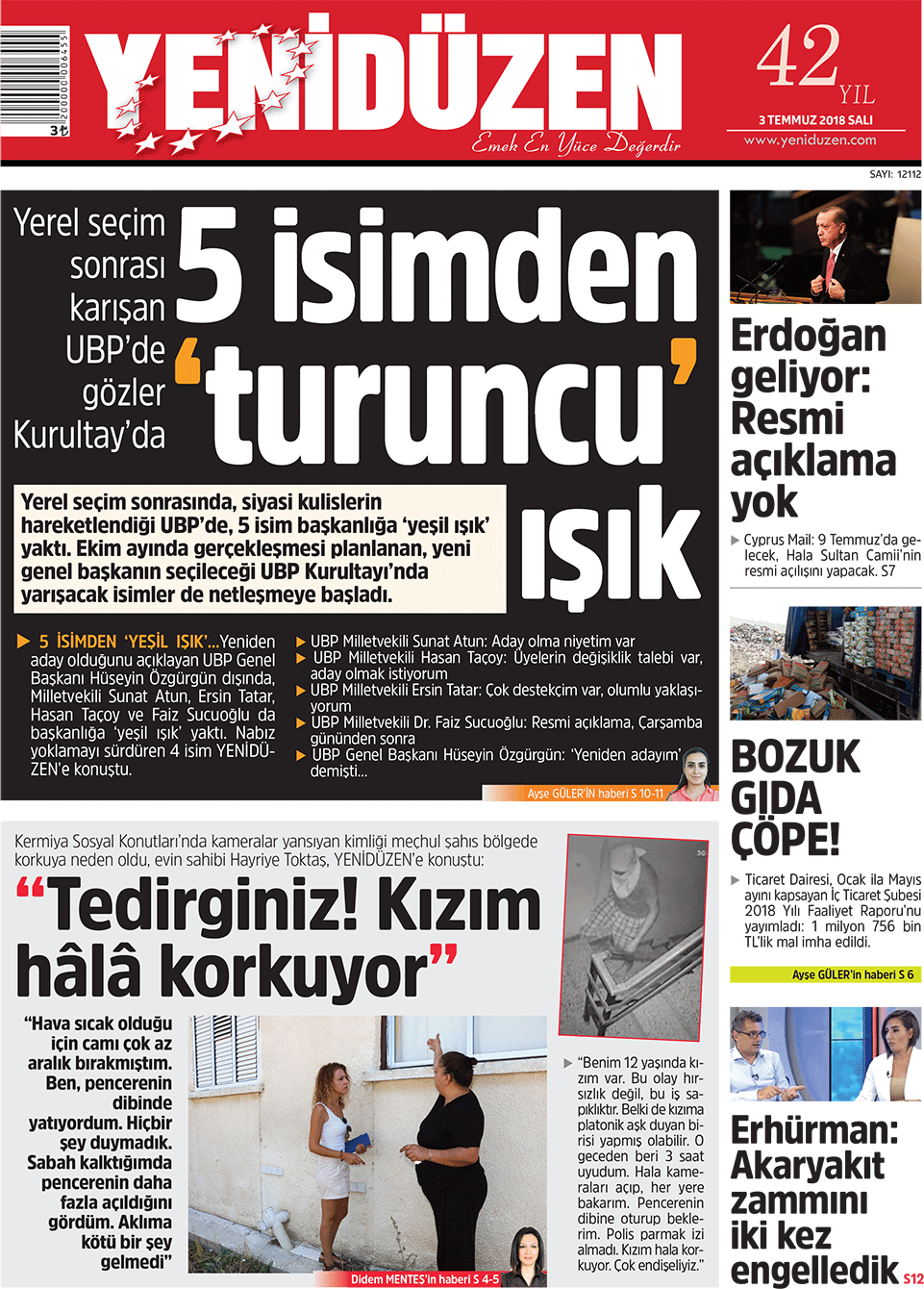 cyprus newspaper 8 Yeniduzen
