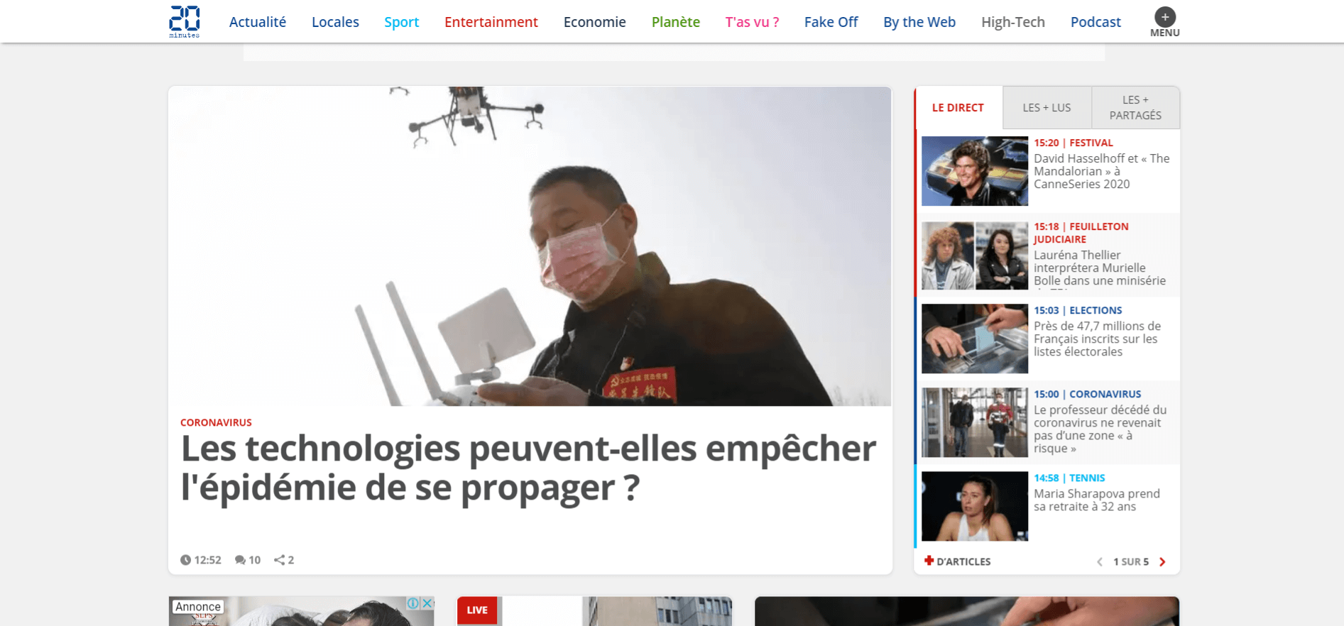 france newspapers 11 20minutes website