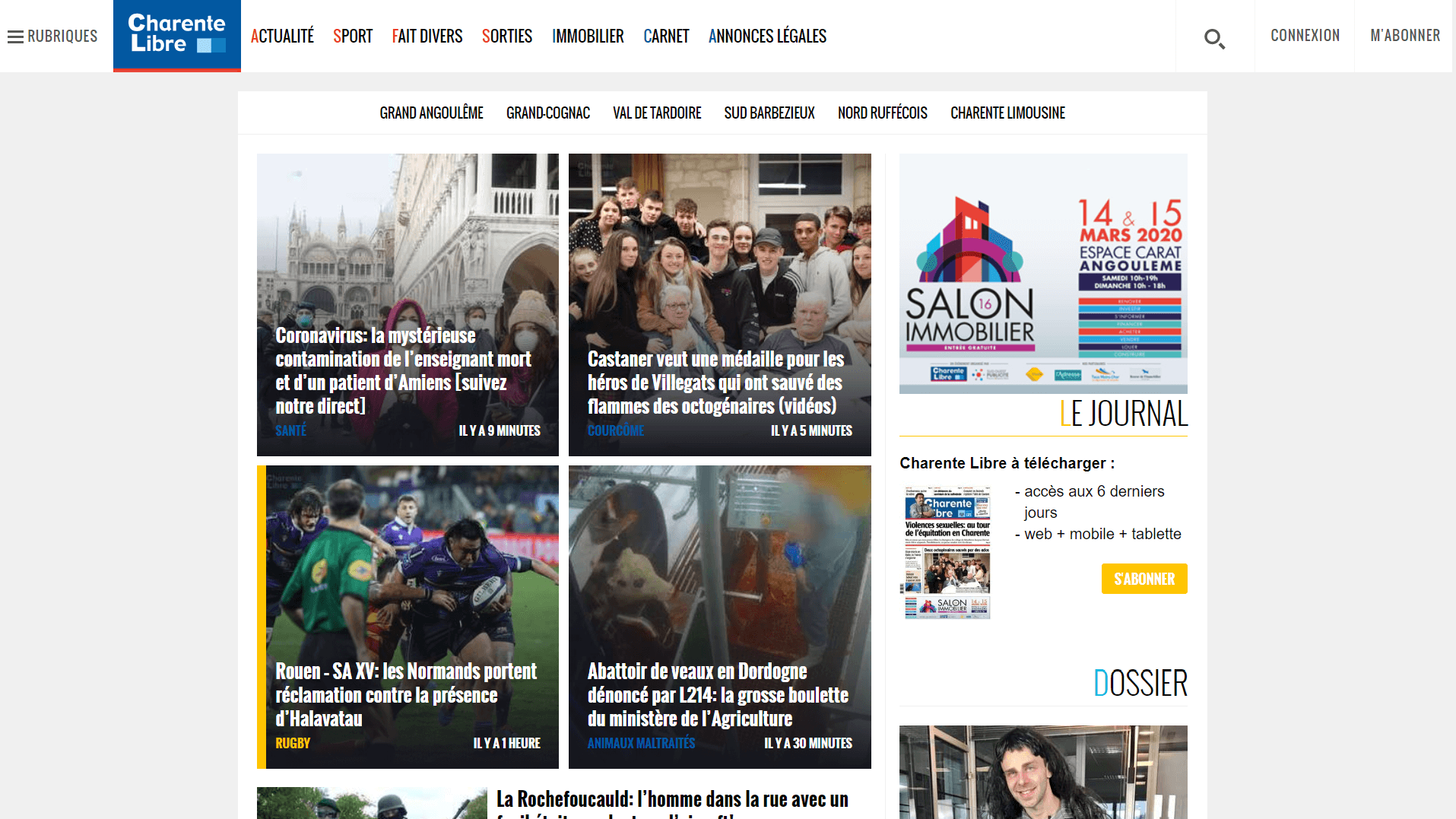 france newspapers 15 Charente Libre website