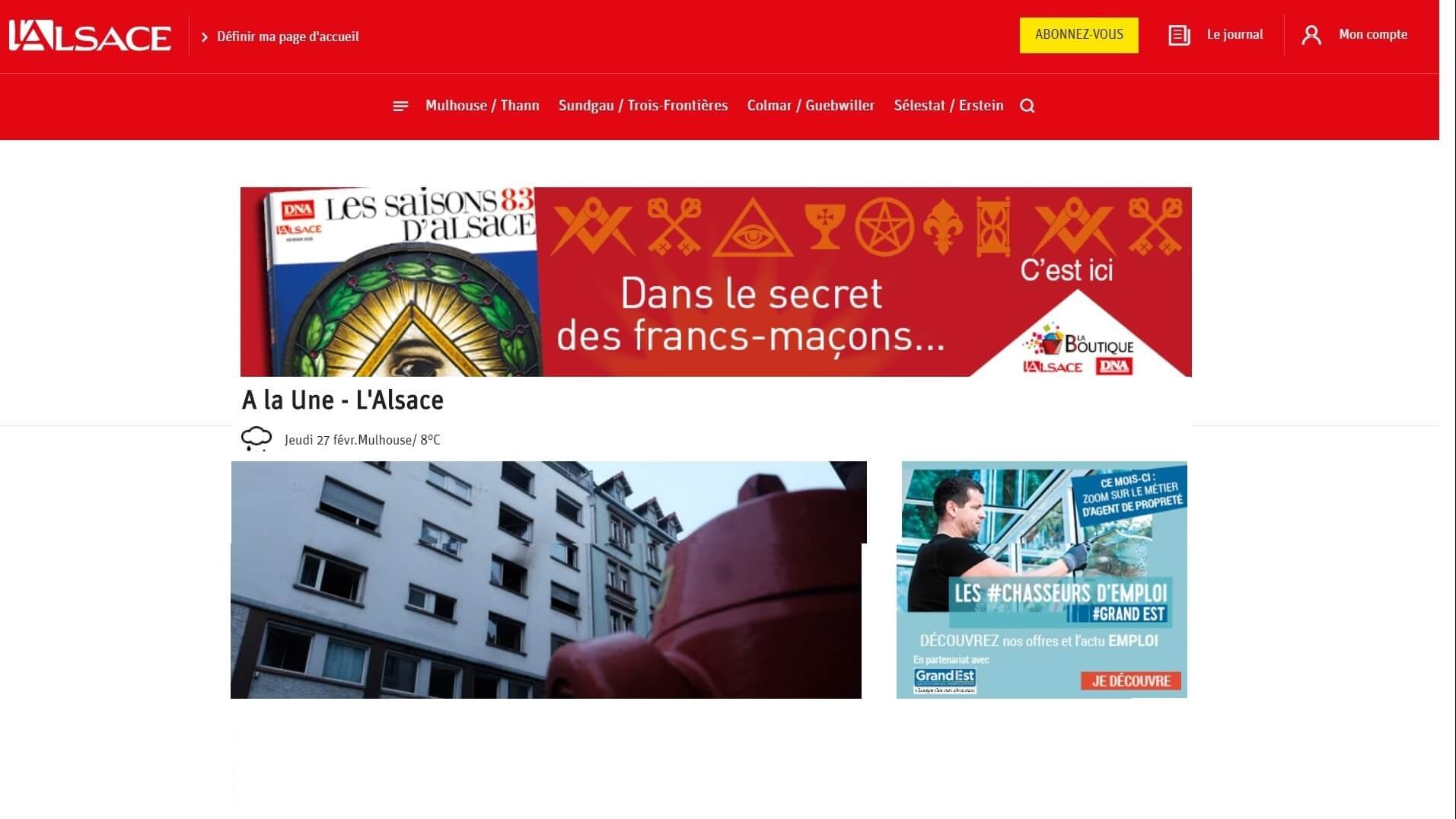 france newspapers 16 L’Alsace website