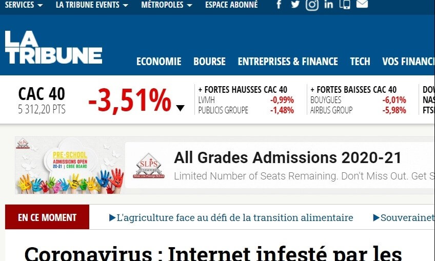 france newspapers 39 La Tribune website