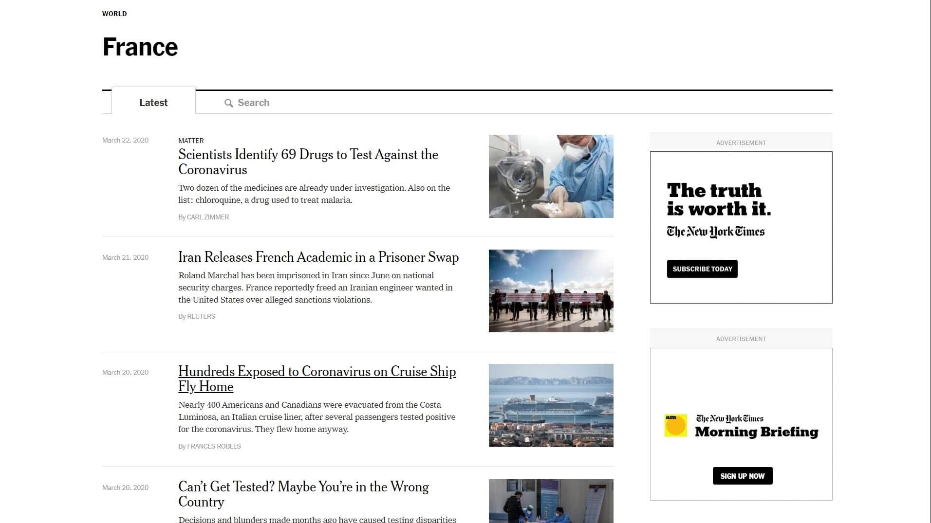 france newspapers 4 New York Times website