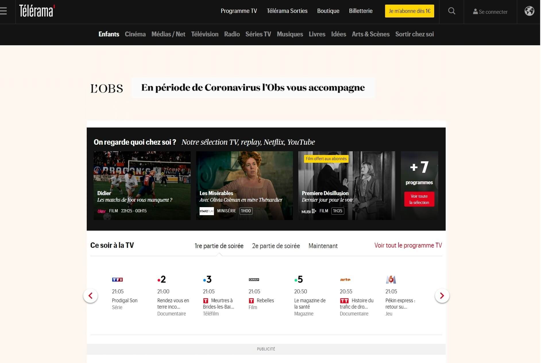 france newspapers 47 telerama website