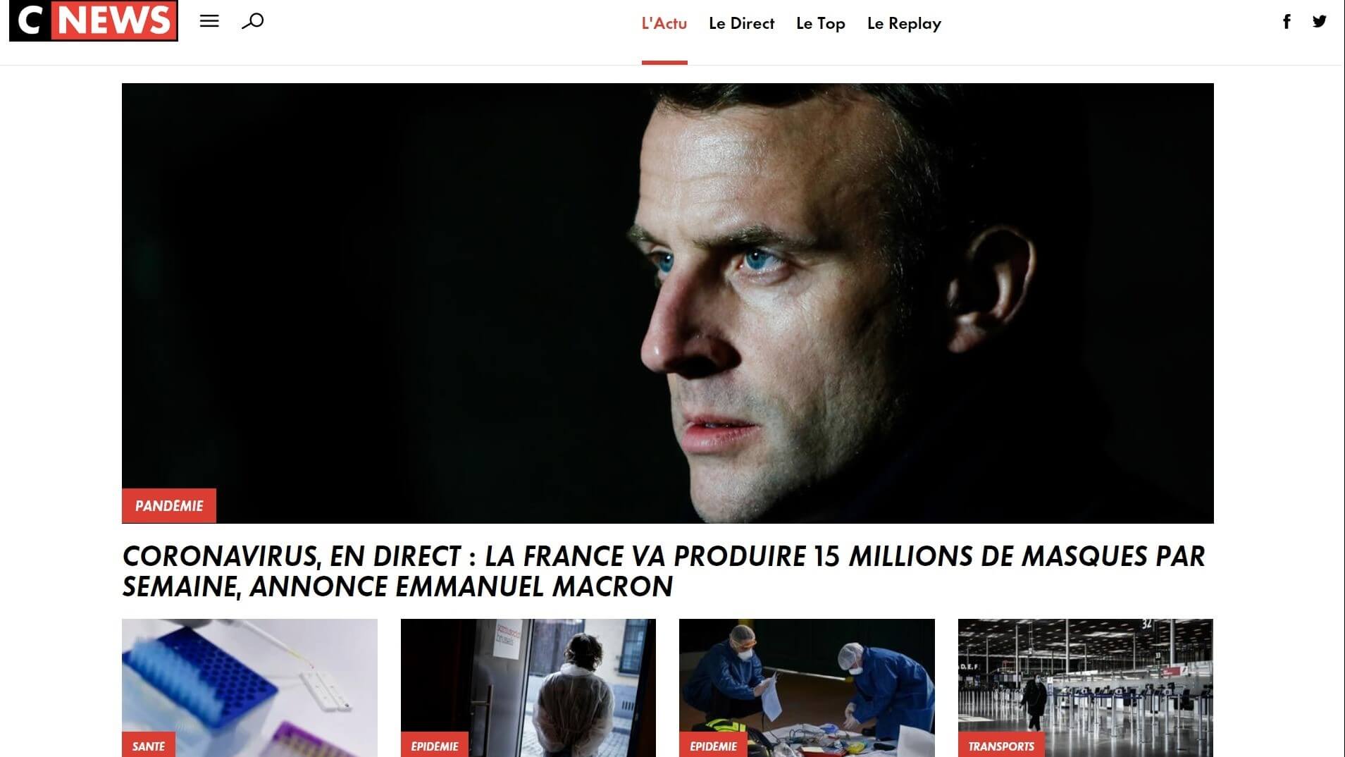 france newspapers 55 cnews website
