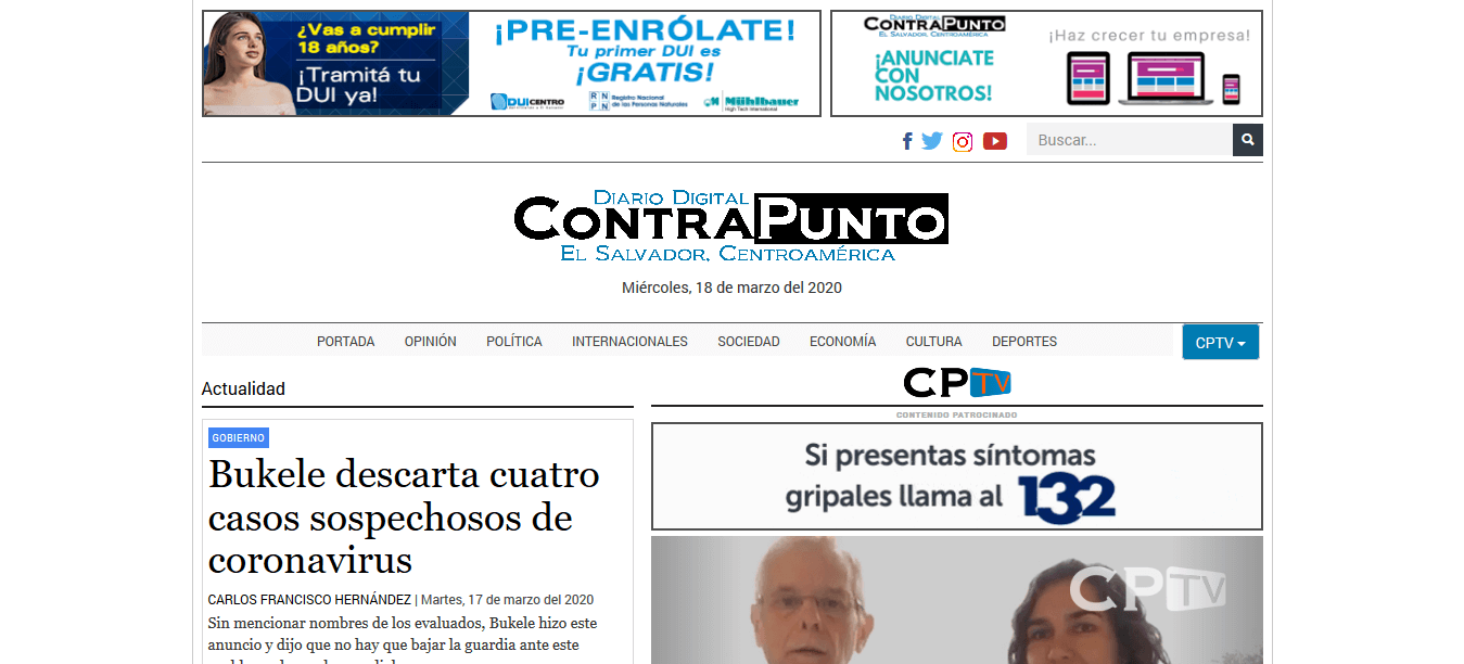 periódicos de El Salvador 15 Contra Punto web
