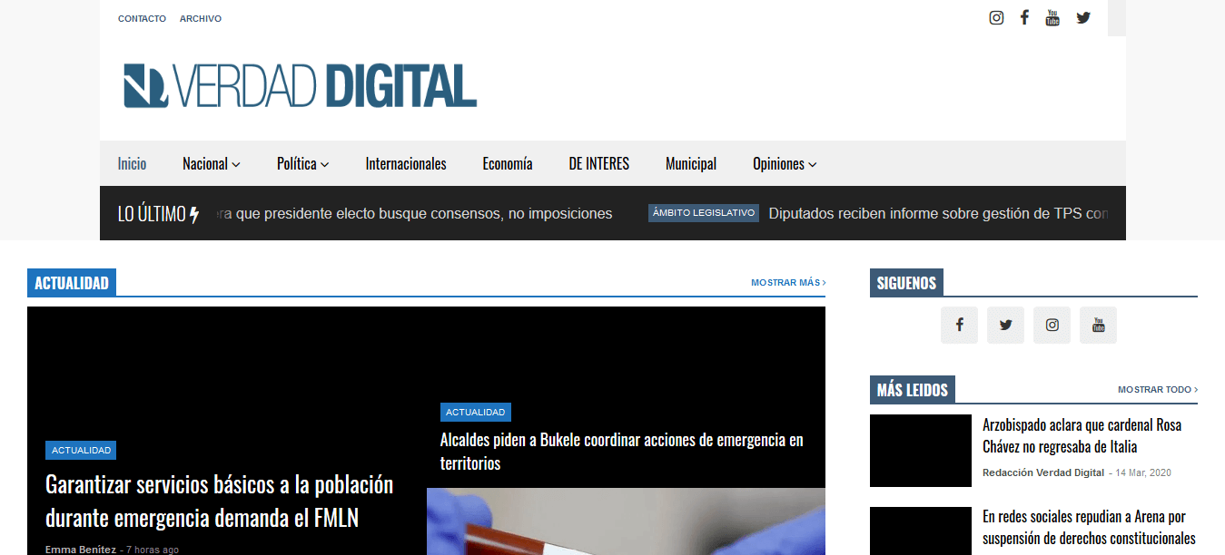 periódicos de El Salvador 16 Verdad Digital web