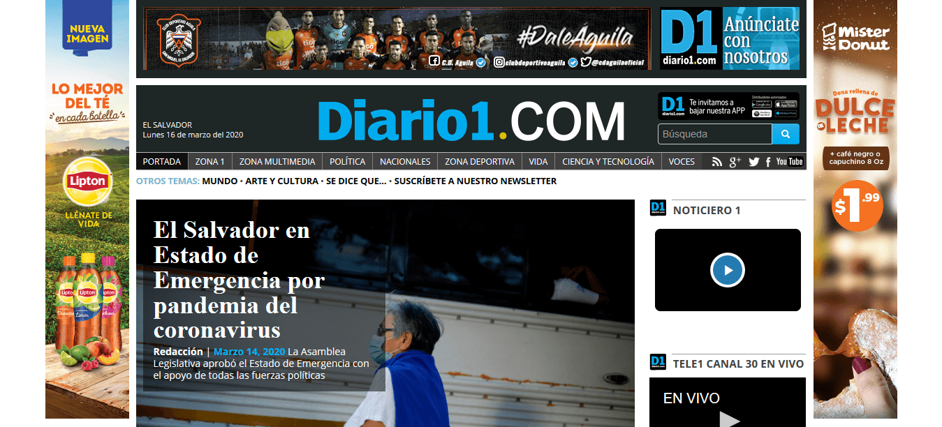 periódicos de El Salvador 5 Diario 1 web
