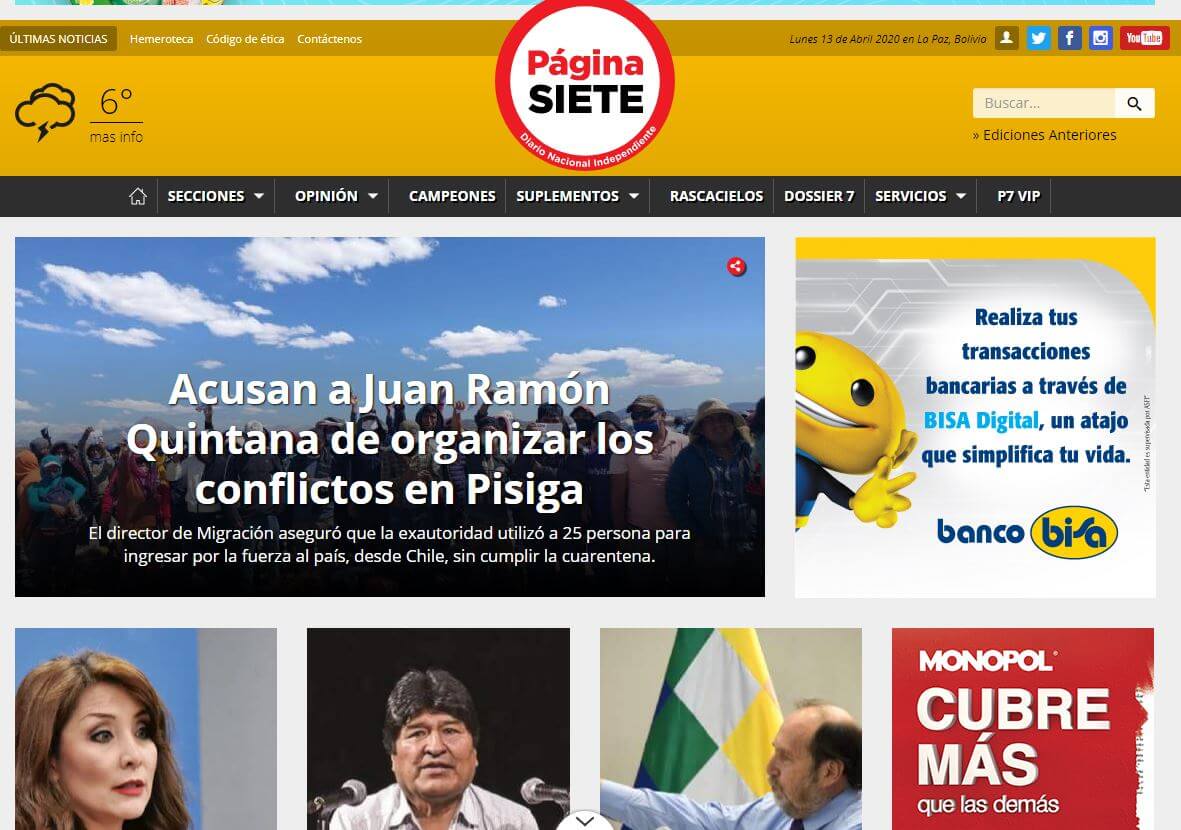 periodicos de bolivia 03 pagina siete website
