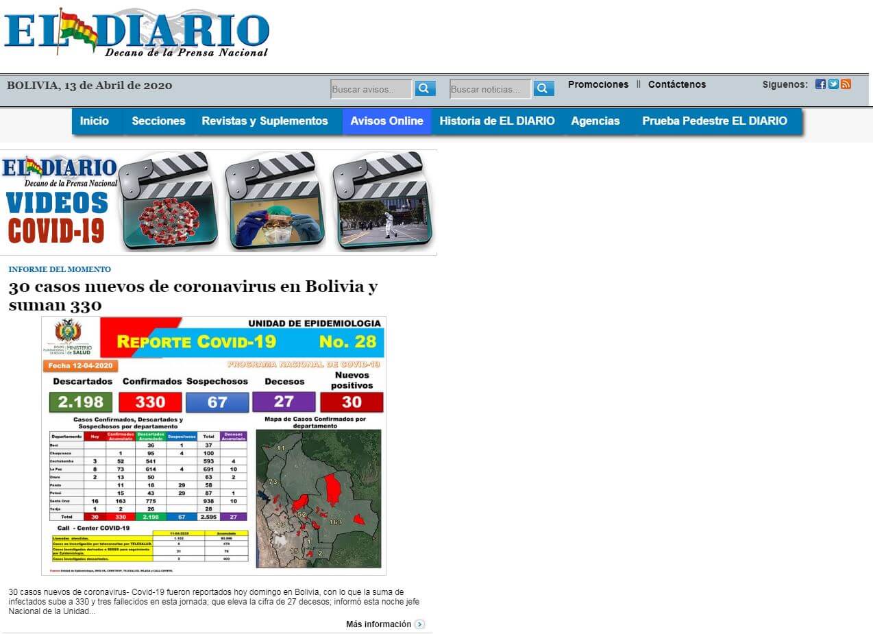 periodicos de bolivia 06 el diario website