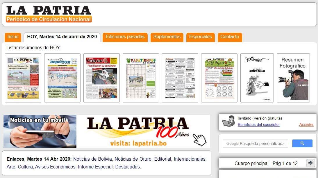 periodicos de bolivia 08 la patria website