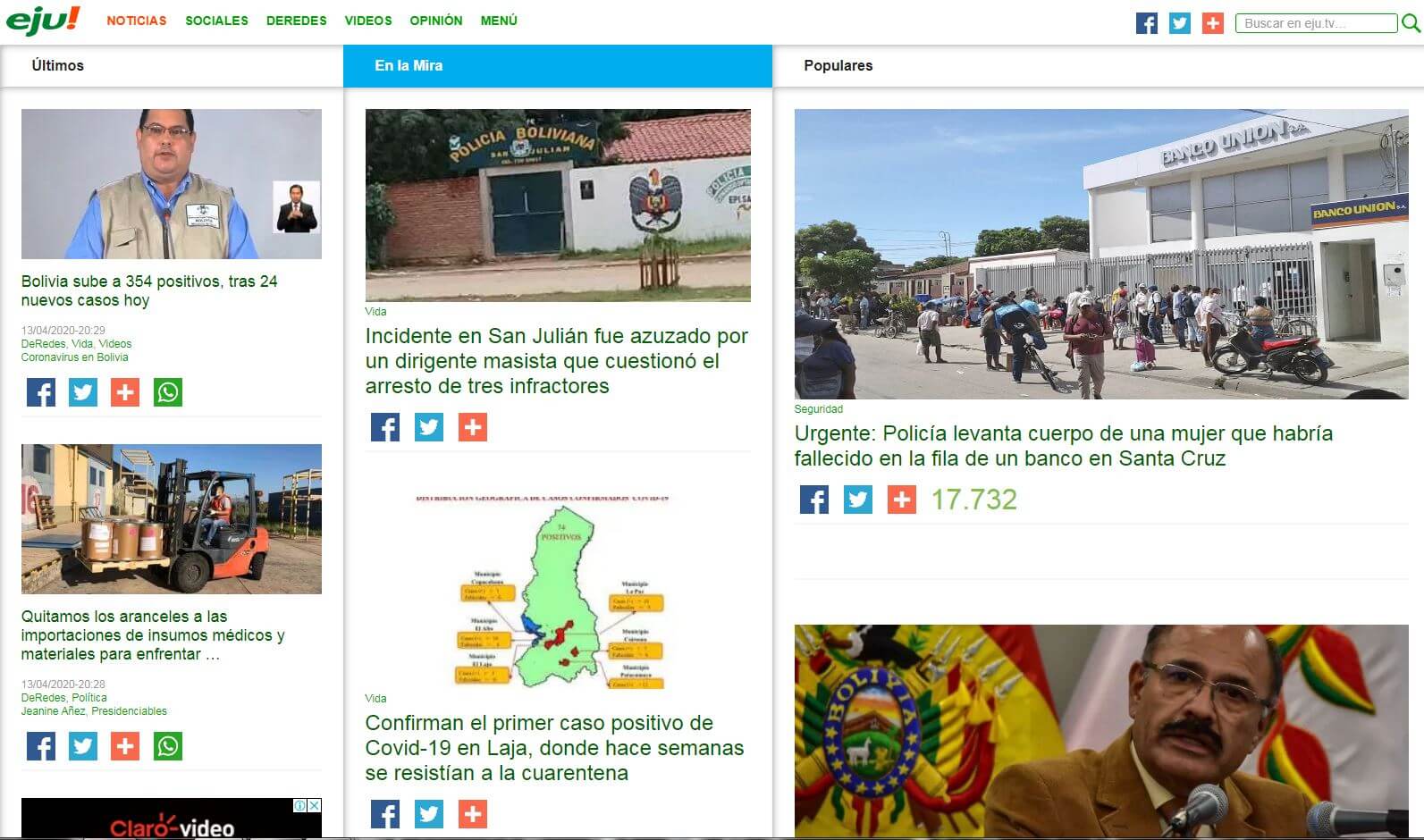 periodicos de bolivia 15 eju tv website