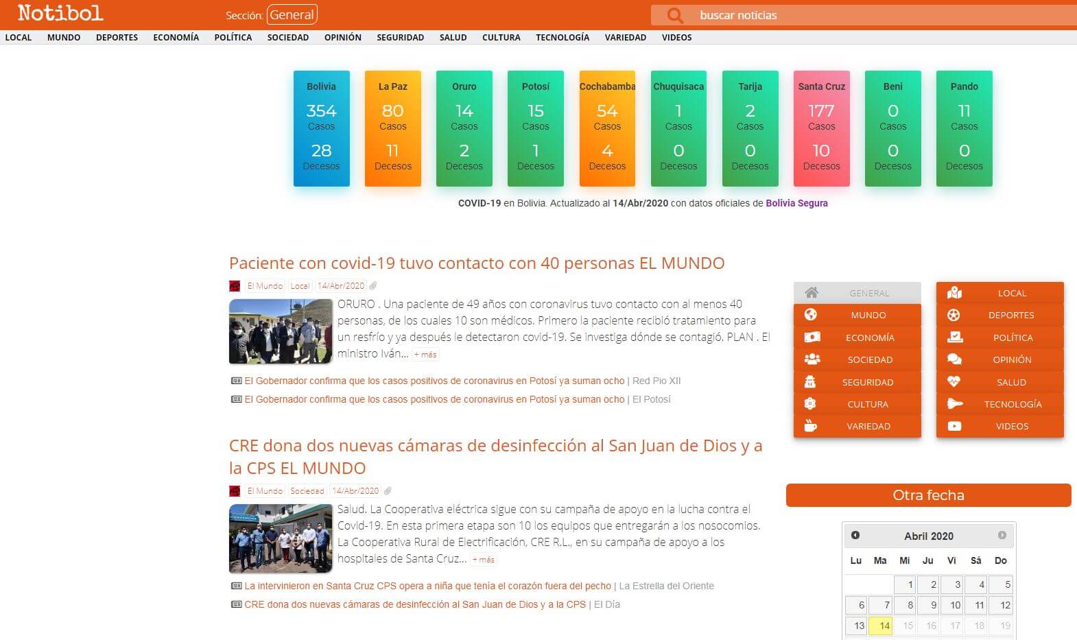 periodicos de bolivia 21 notibol website
