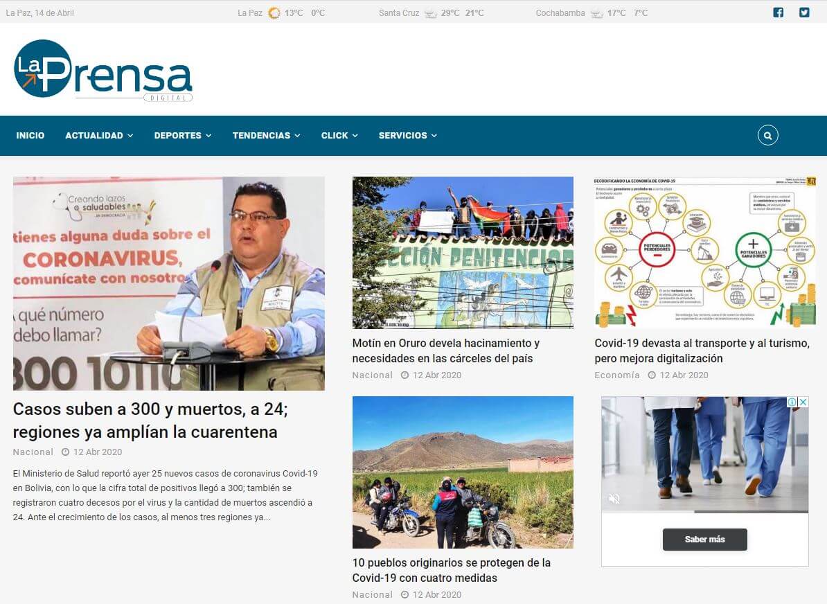 periodicos de bolivia 23 la prensa website