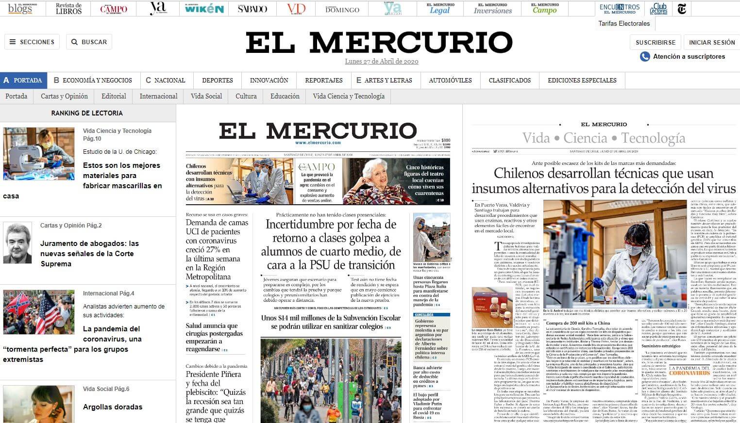 periodicos de chile 03 el mercurio website