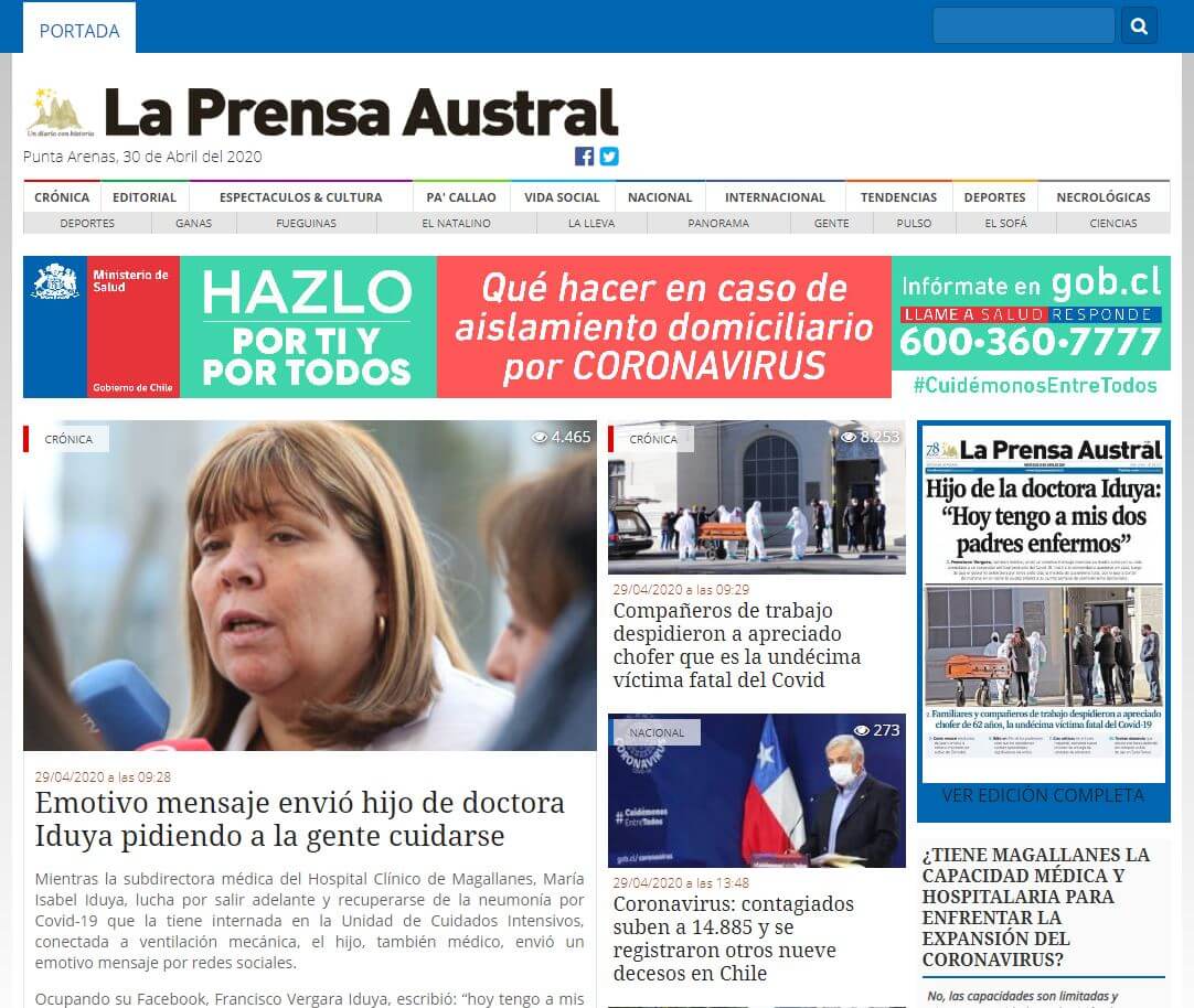 periodicos de chile 07 la prensa austral website