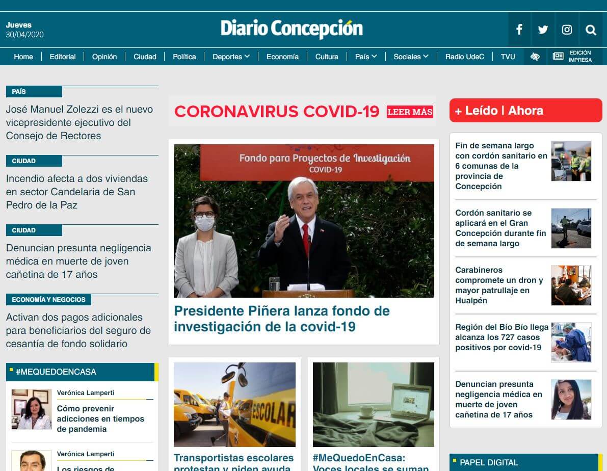periodicos de chile 14 diario concepcion website