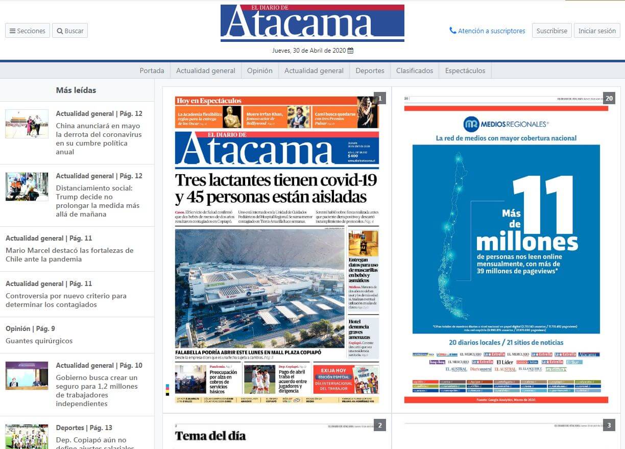 periodicos de chile 15 el diario de atacama website