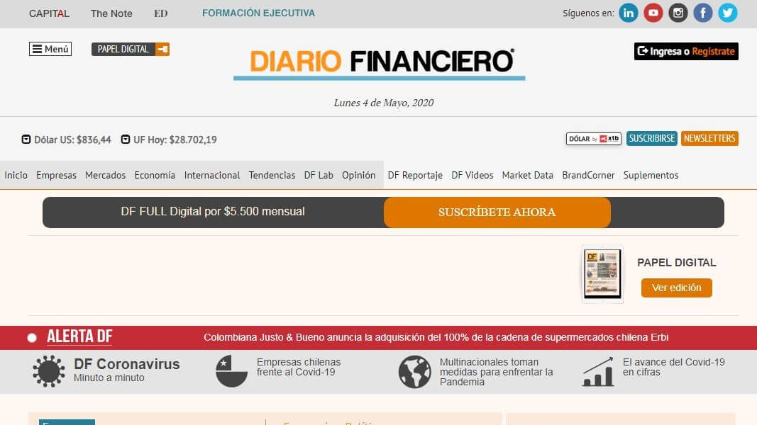 periodicos de chile 47 diario financiero website