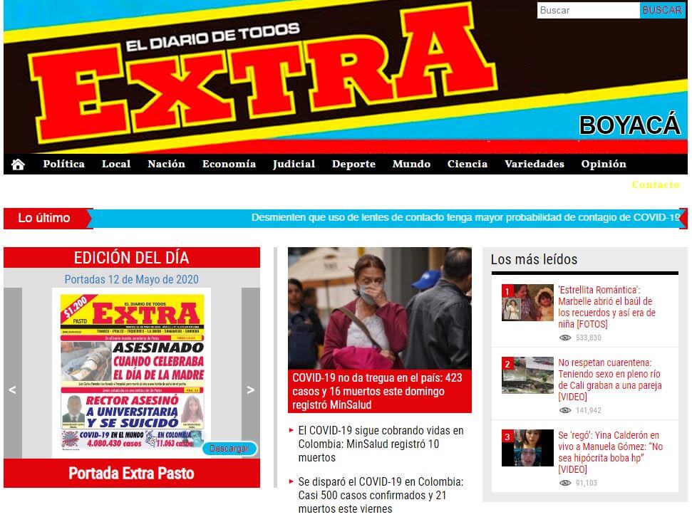 periodicos de colombia 10 extra de boyaca website