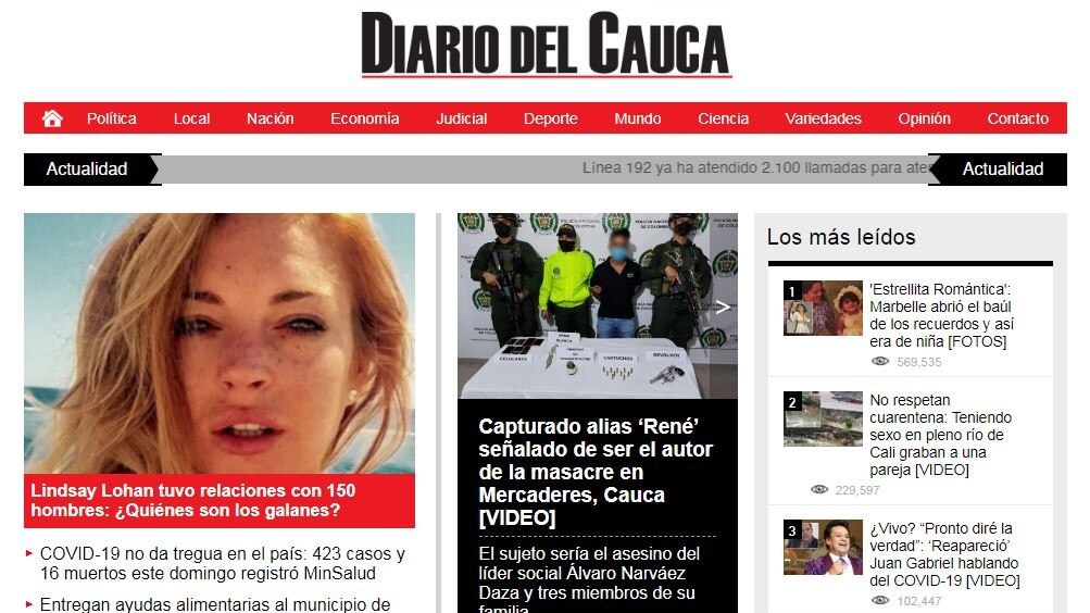 periodicos de colombia 19 diario del cauca website