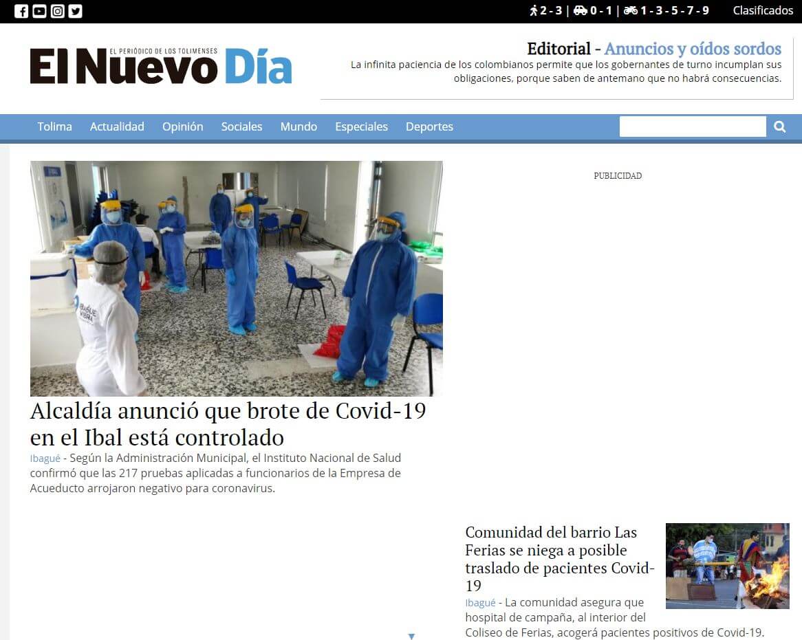 periodicos de colombia 23 el nuevo dia website