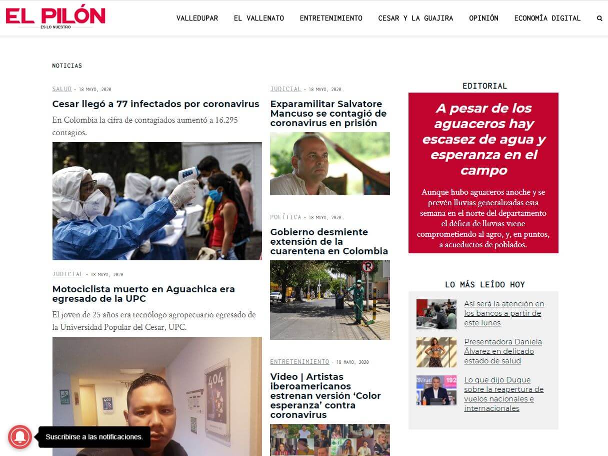 periodicos de colombia 37 el pilon website